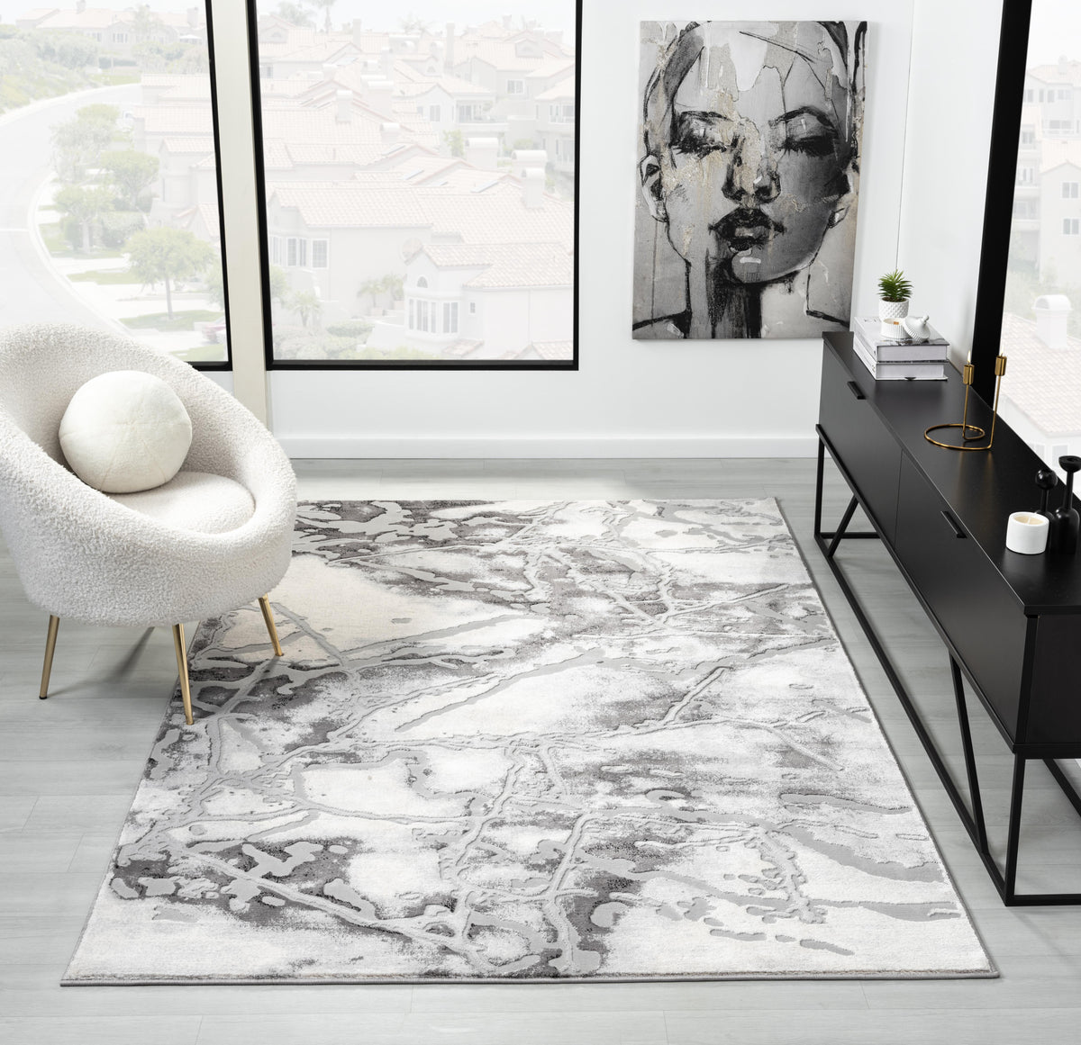 Bianco 185Kb D.Grey/P.Grey Rug