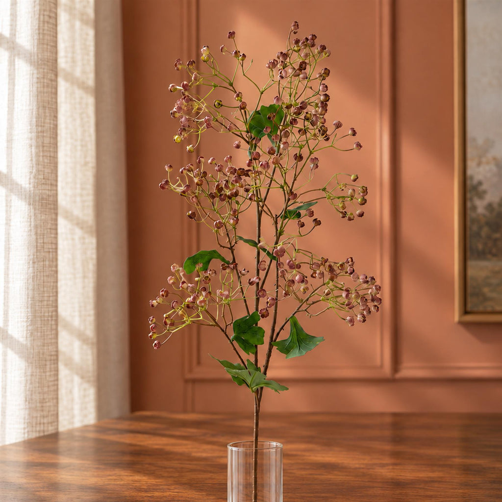 86cm Artificial Dusky Pink Daphne Berry Spray