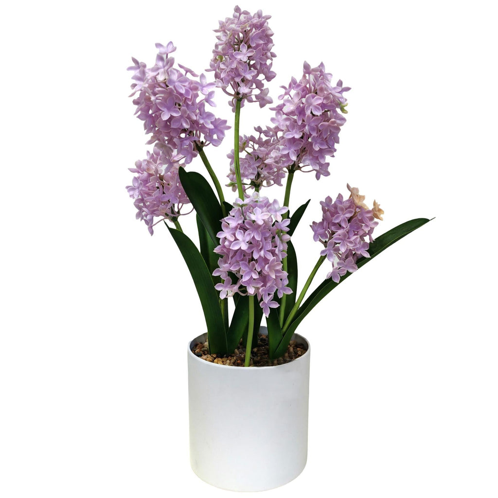 Pack of 6 x 55cm Hyacinth Purple Artificial Potted