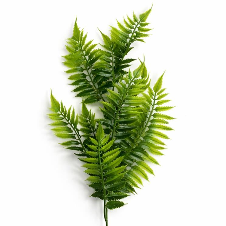 Pack of 6 x 50cm Artificial Fern Spray Stem - Spring Green