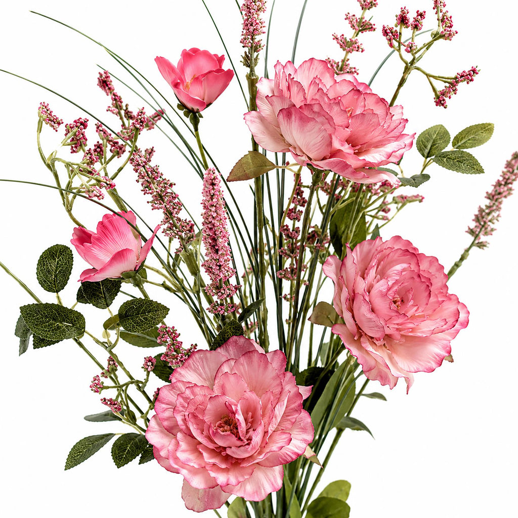 52cm Artificial Pink Peony Wildflower Bouquet