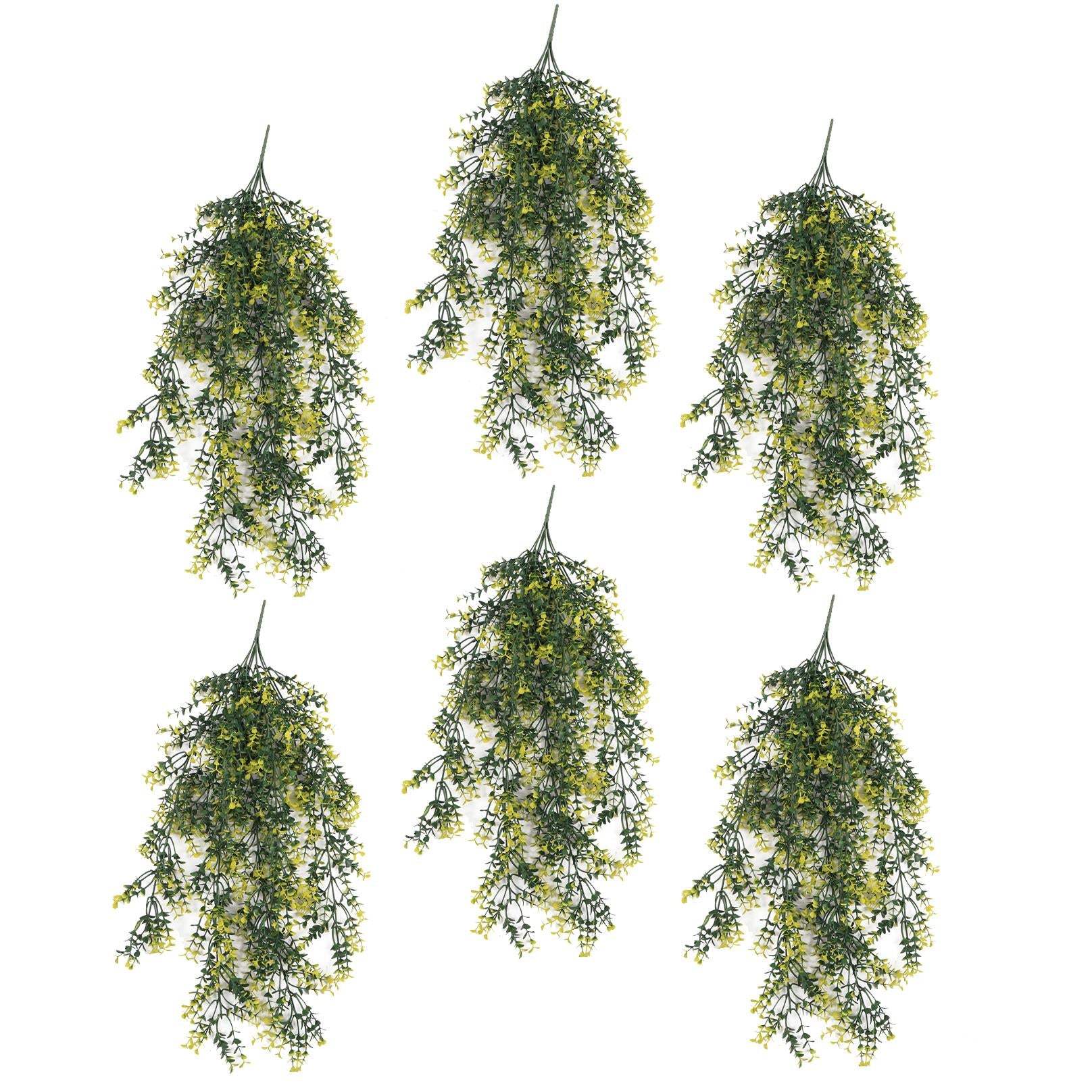 Pack of 6 x Hanging UV and Fire Resistant Artificial Variegated Plant 76cm