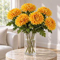 Pack of 6 x 75cm Extra Large Reflex Chrysanthemum - Gold styled in a room