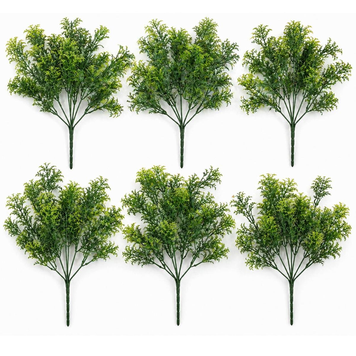 Pack of 6 x 32cm Artificial Fern Foliage Spray Stem Faux Green Decorative Fillers