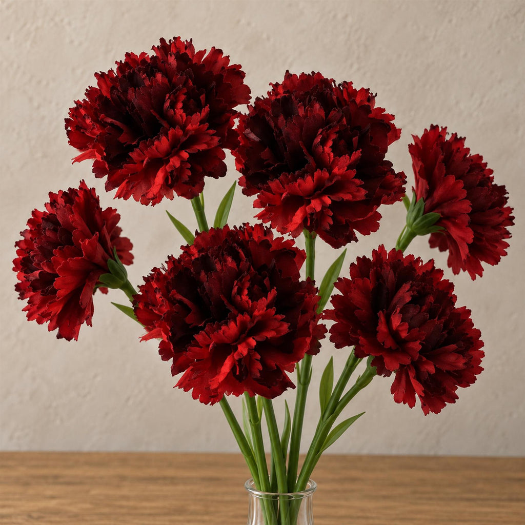 Pack of 6 x 57cm Red Carnation Artificial Flowers