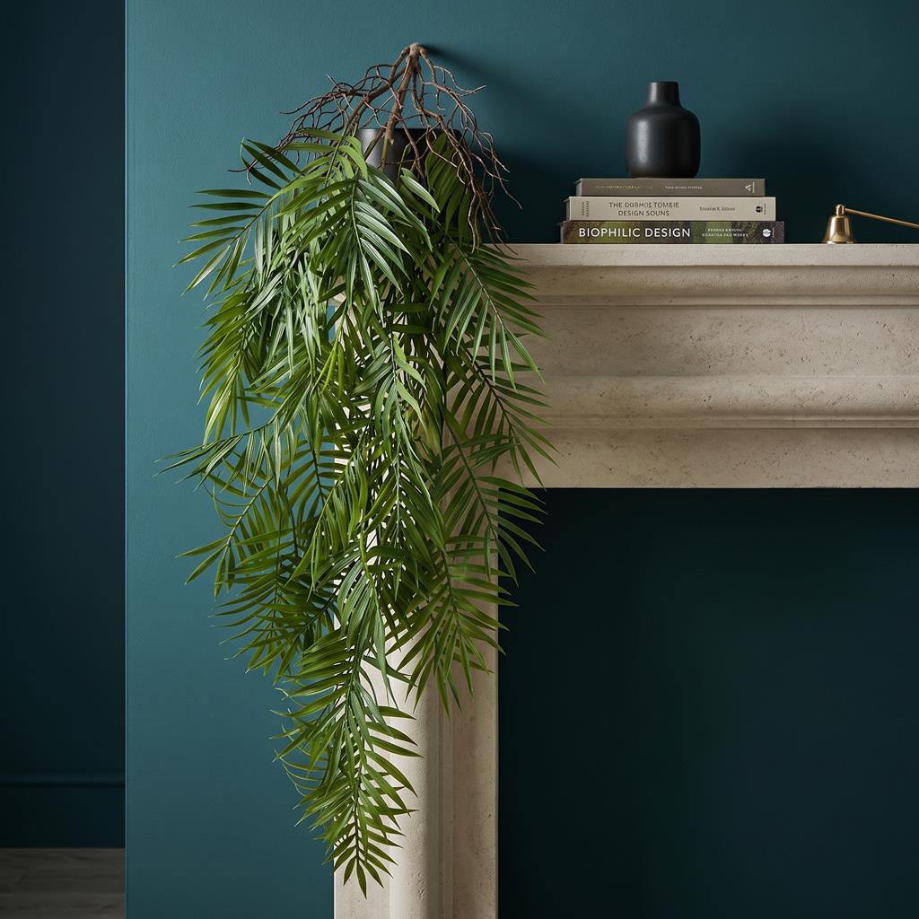 90cm Artificial Trailing Palm Fern Plant Hanging Faux Tropical Greenery