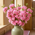 Pack of 6 x 100cm Pink Artificial Blossom Stem styled in a room