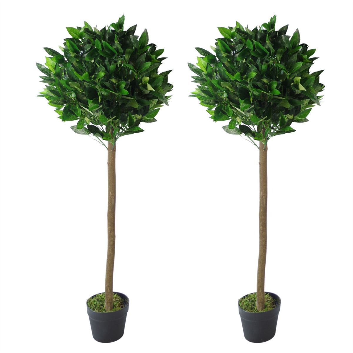 120cm UK Pair of Artificial Bay Topiary Ball Trees