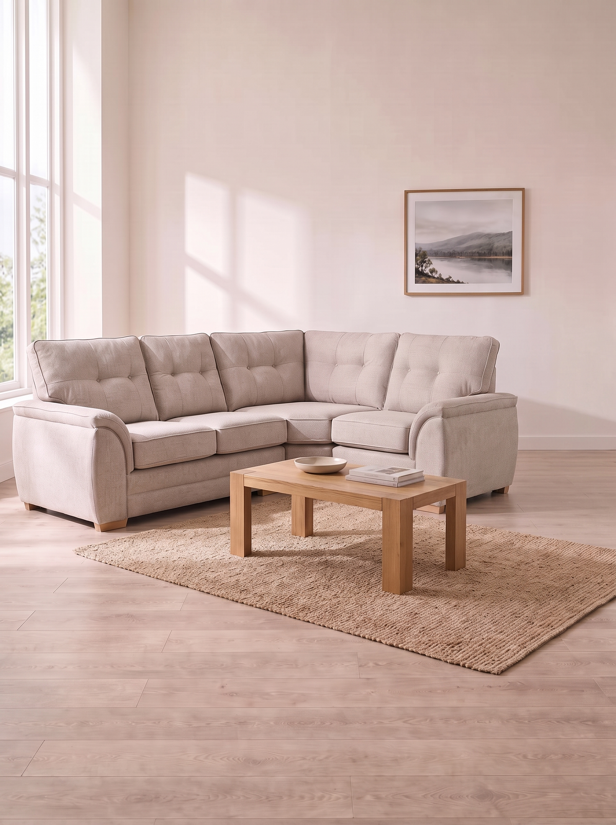 Bella 2 Corner 1 Sofa – in a living room
