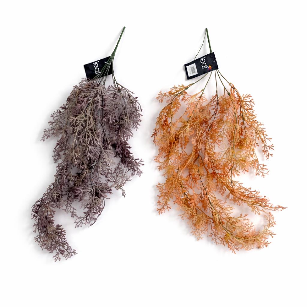 80cm Artificial Dusky Purple Coral Fern Trailing Plant Decorative Hanging Foliage