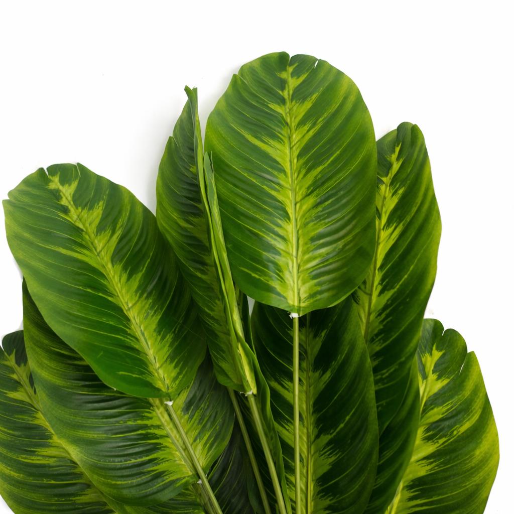 65cm Artificial Dieffenbachia Style Stem Plant Large Faux Green Foliage Arrangement