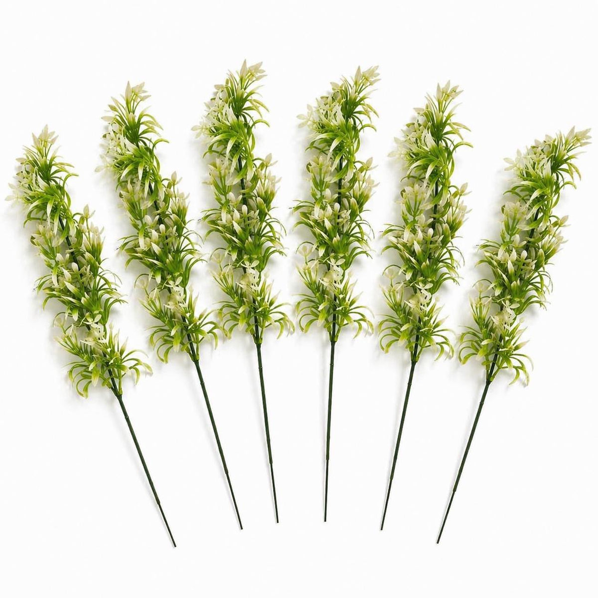 Pack of 6 x 48cm Artificial White Blossom Spray Stem