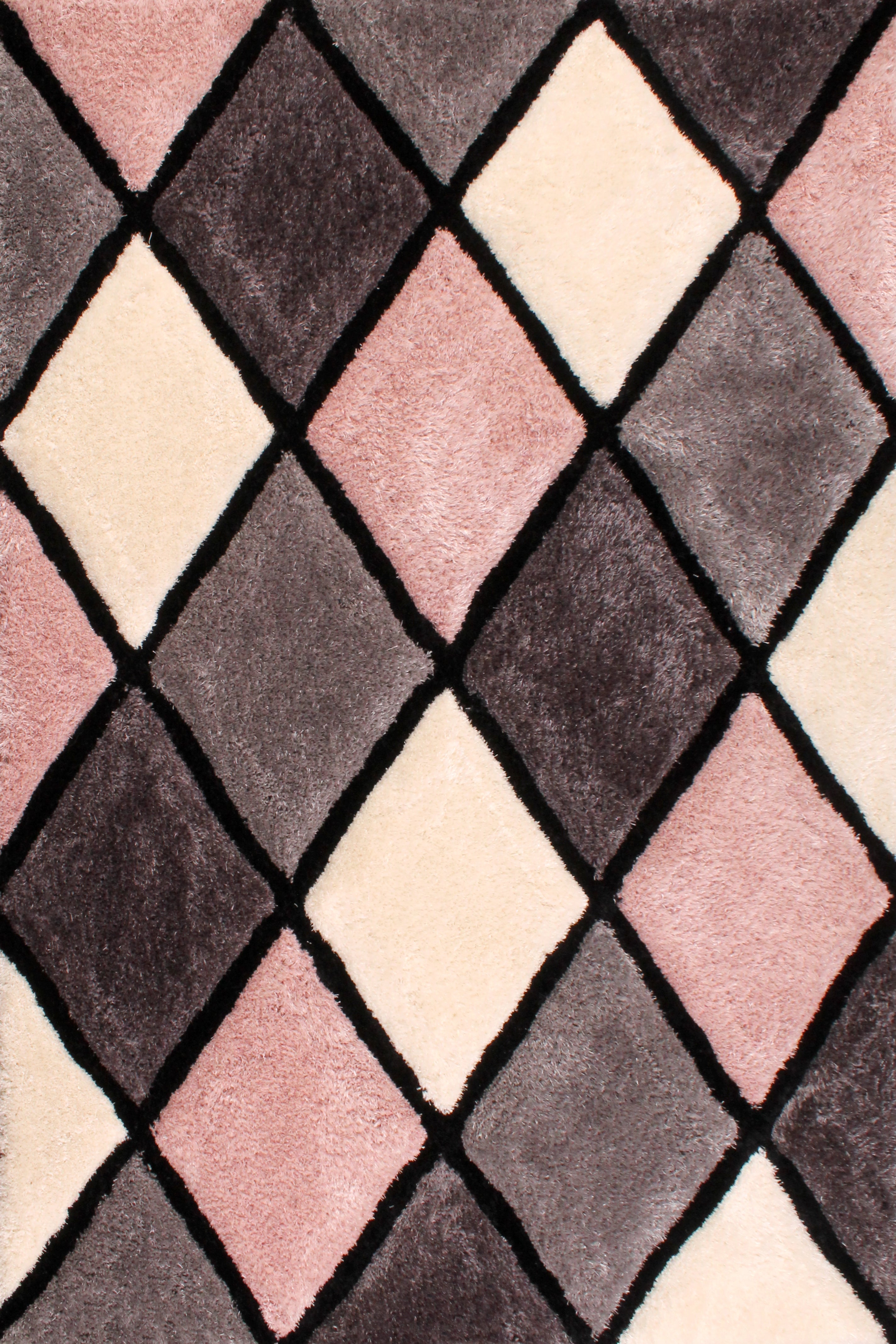 3D Carved Diamond Blush Rug