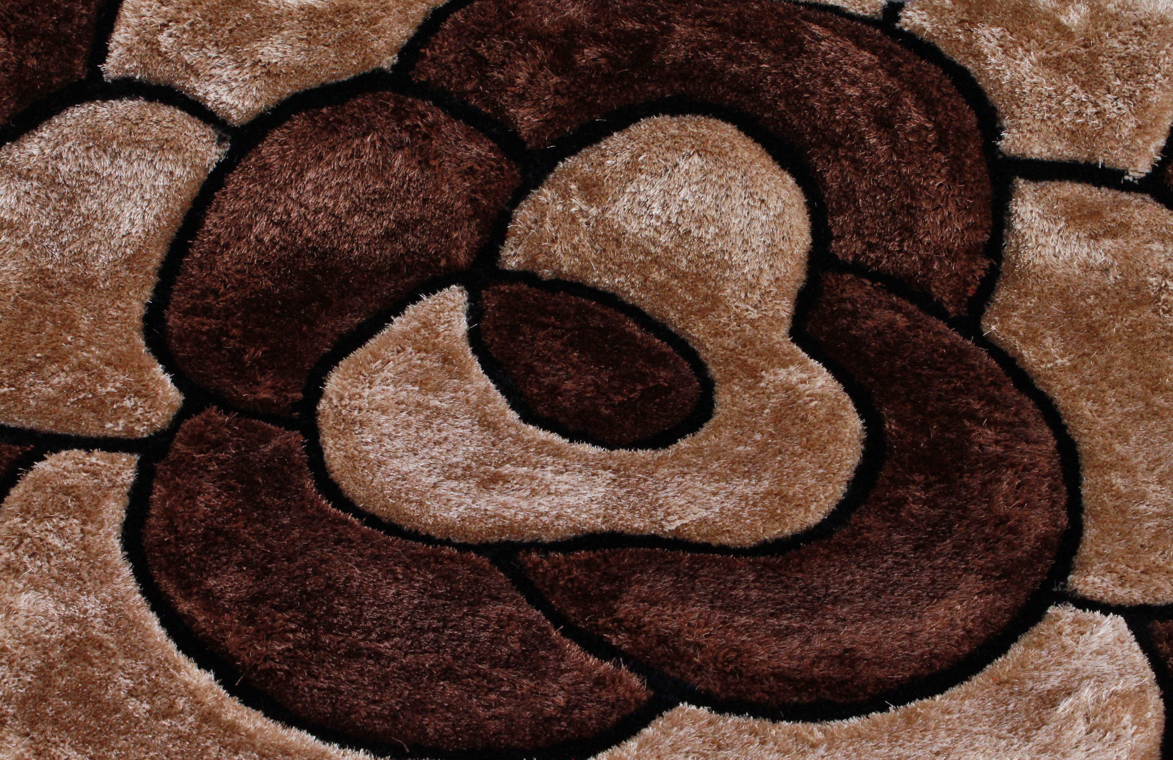 3D Carved Rose Chocolate Rug