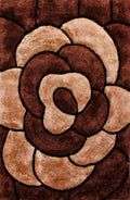 3D Carved Rose Chocolate Rug