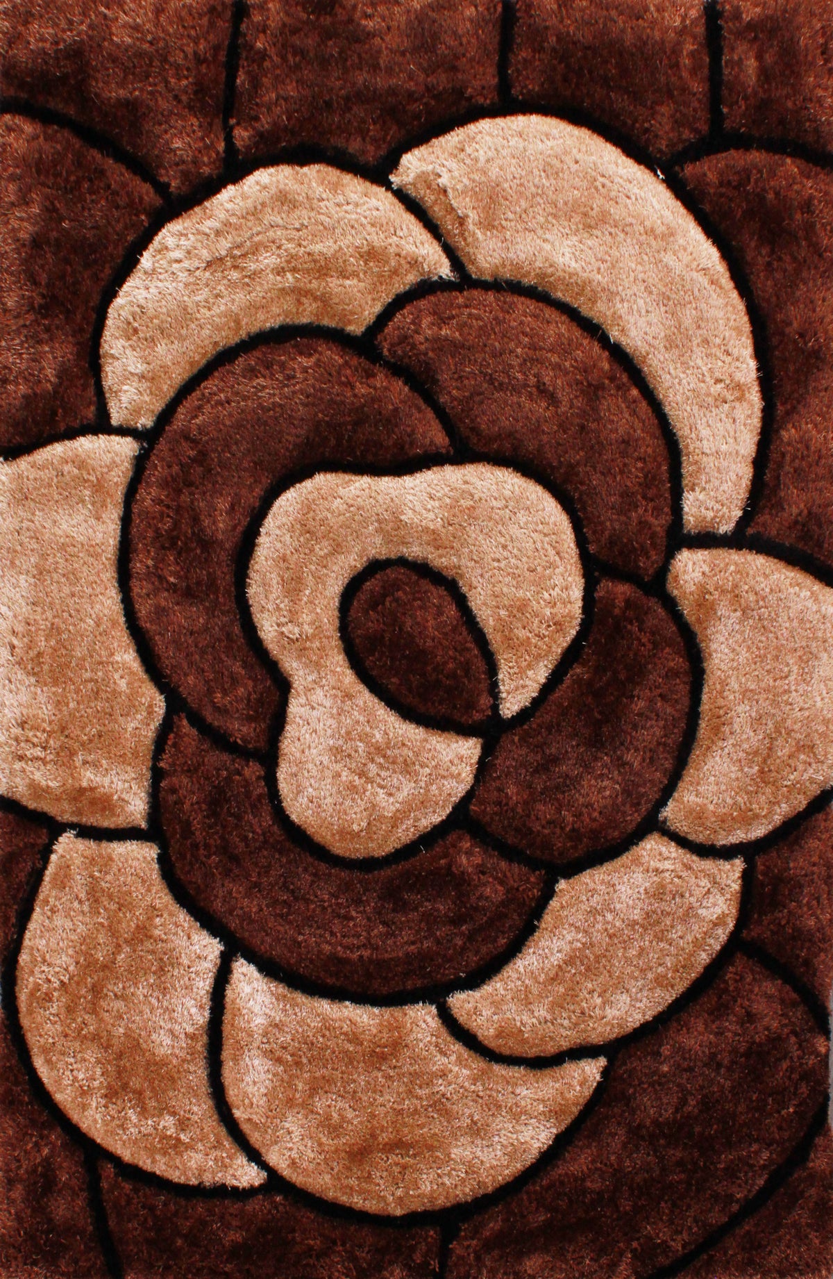 3D Carved Rose Chocolate Rug