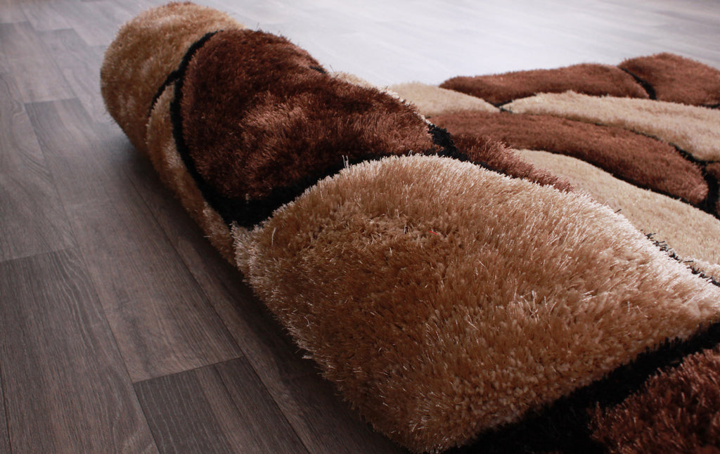 3D Carved Rose Chocolate Rug