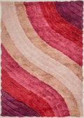 3D Shaggy Lena Pink Rug