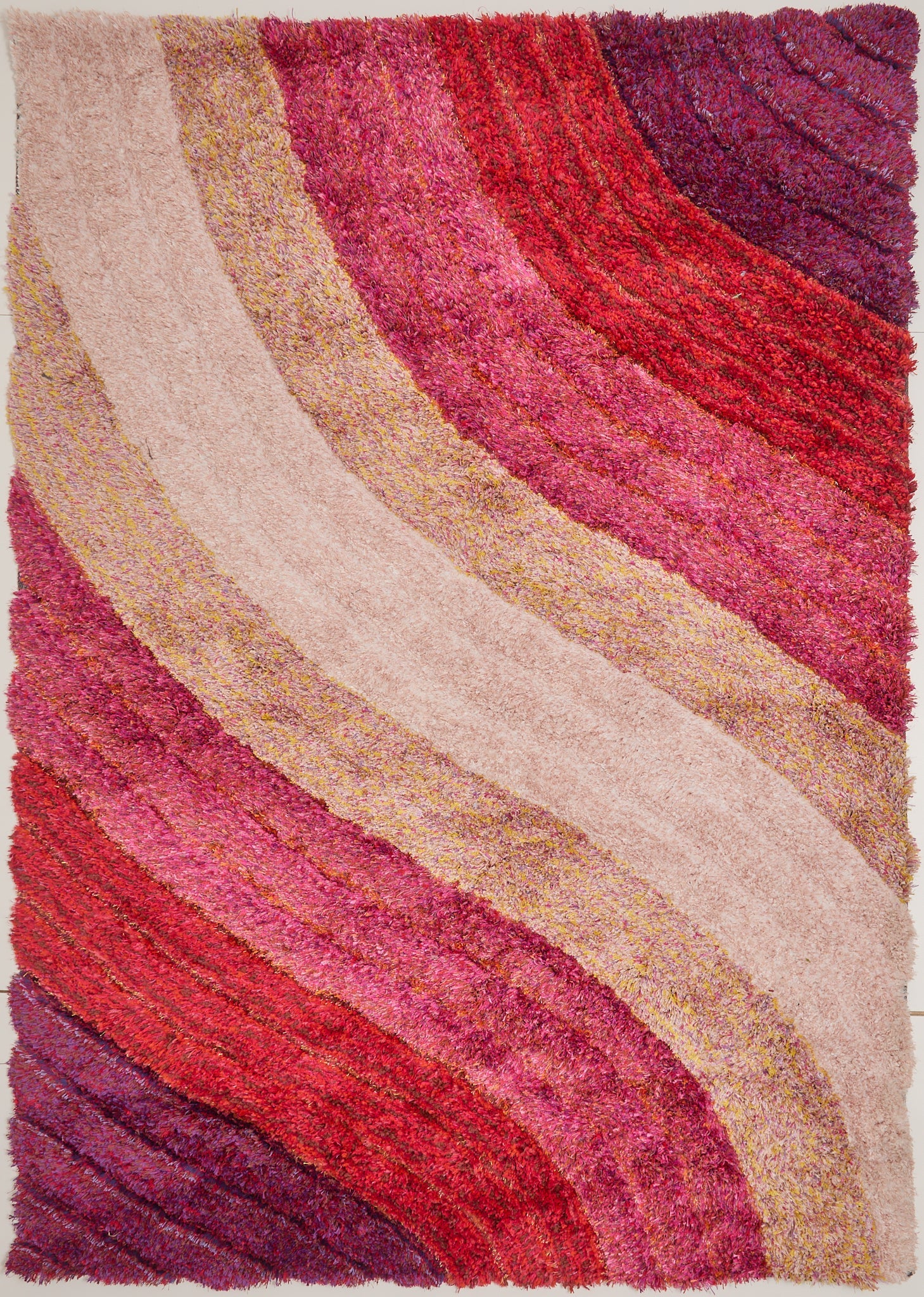3D Shaggy Lena Pink Rug