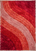 3D Shaggy Lena Red Rug