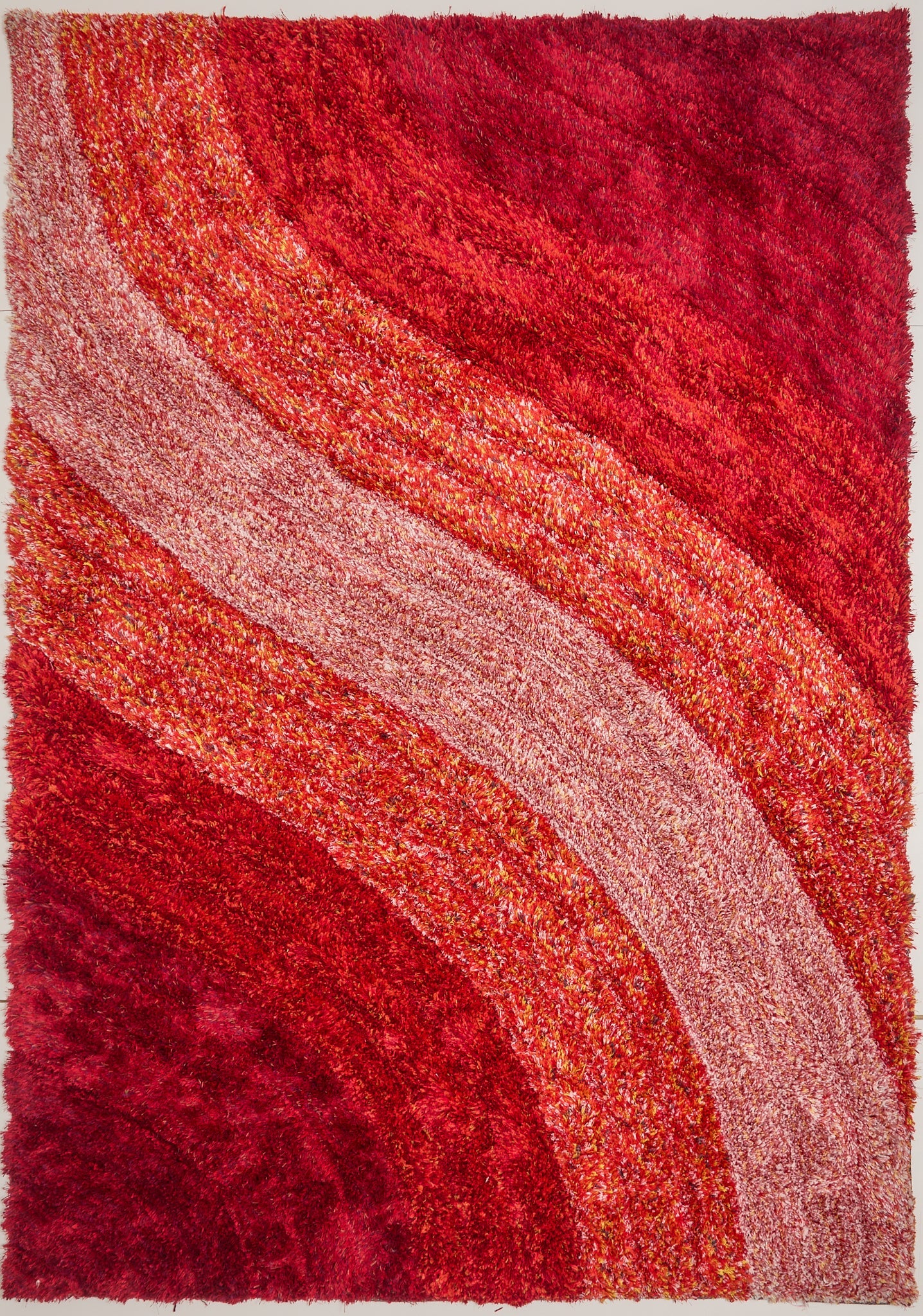 3D Shaggy Lena Red Rug