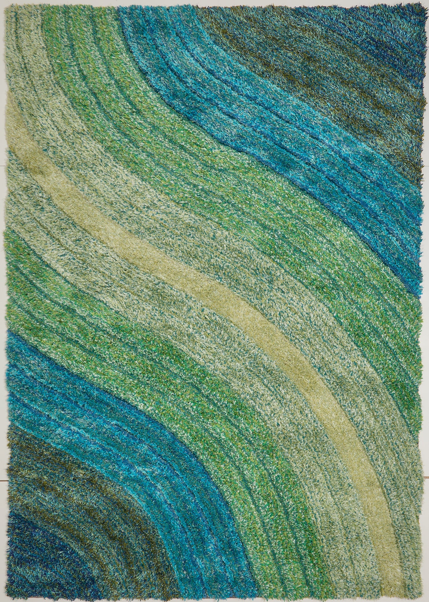 3D Shaggy Teal Rug