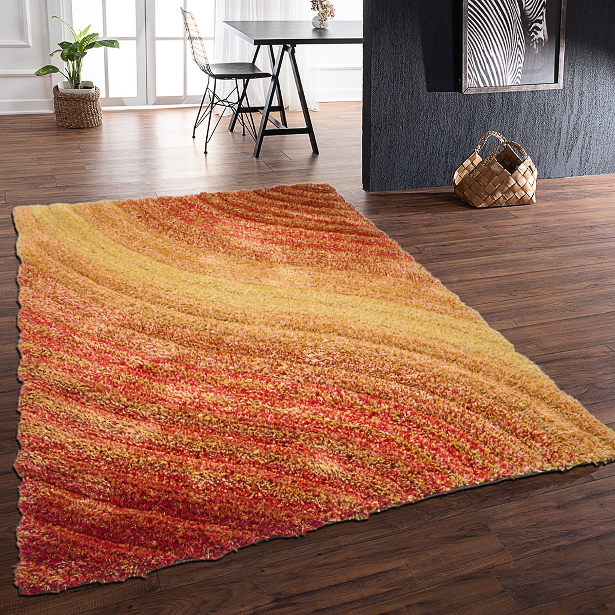 3D Shaggy Lena Terracotta Rug 160 x 230cm