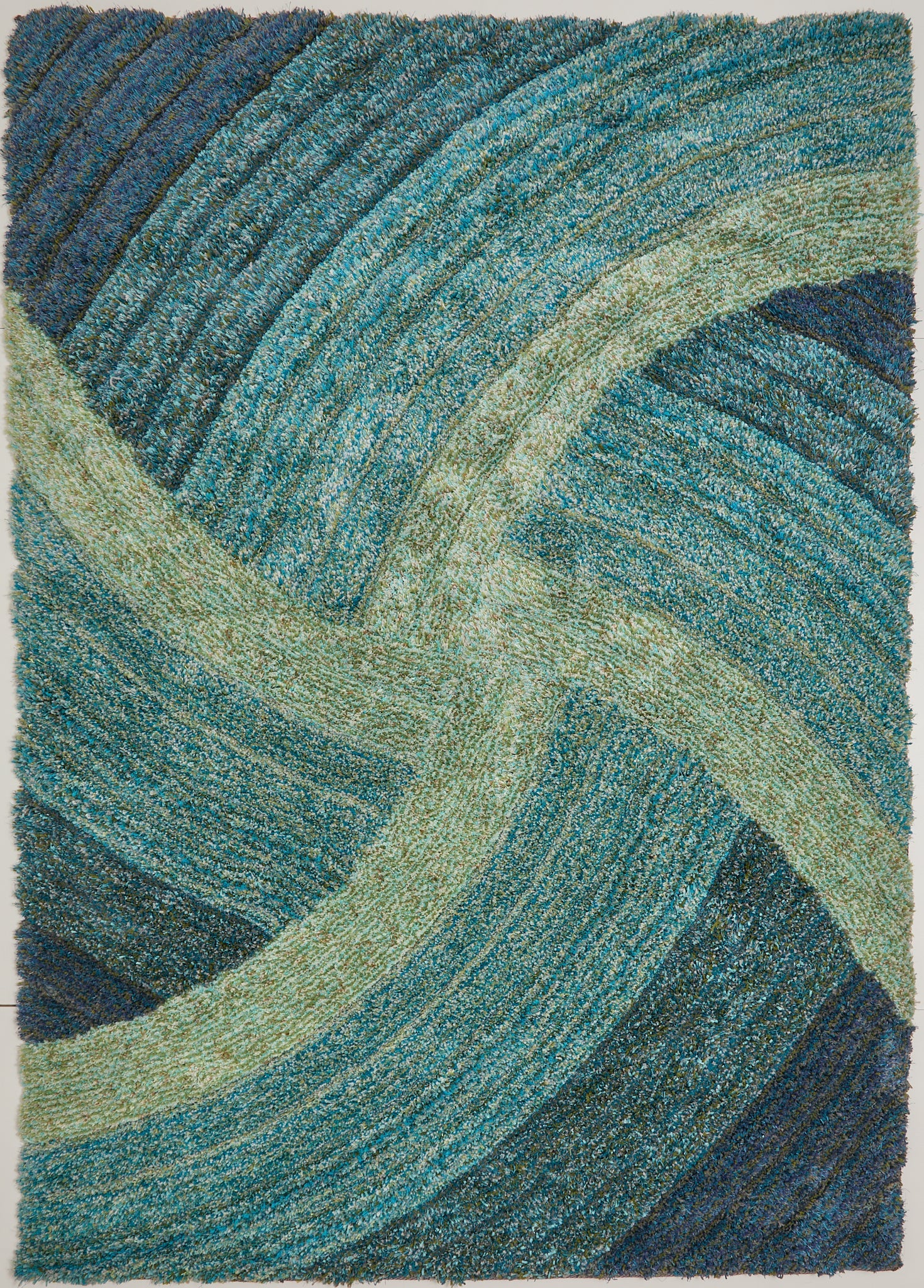 3D Shaggy Stella Blue Rug