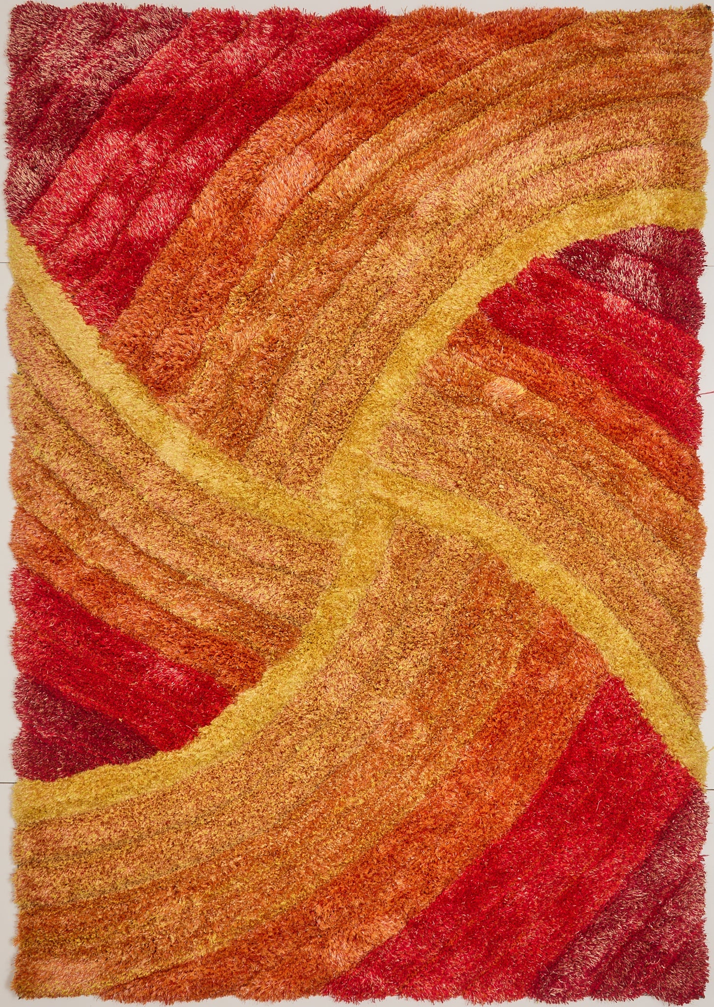 3D Shaggy Burnt Orange Rug