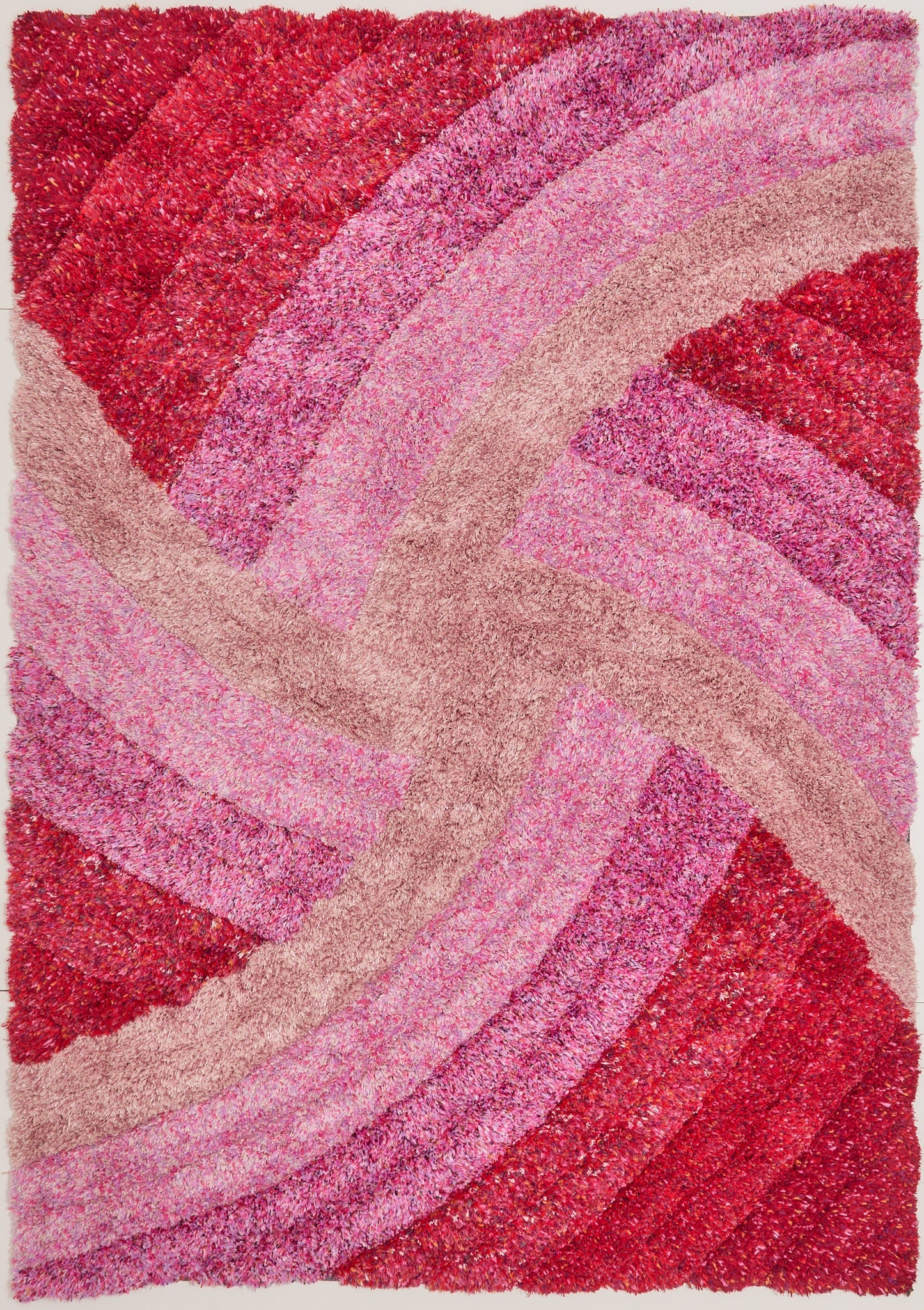 3D Shaggy Stella Pink Rug