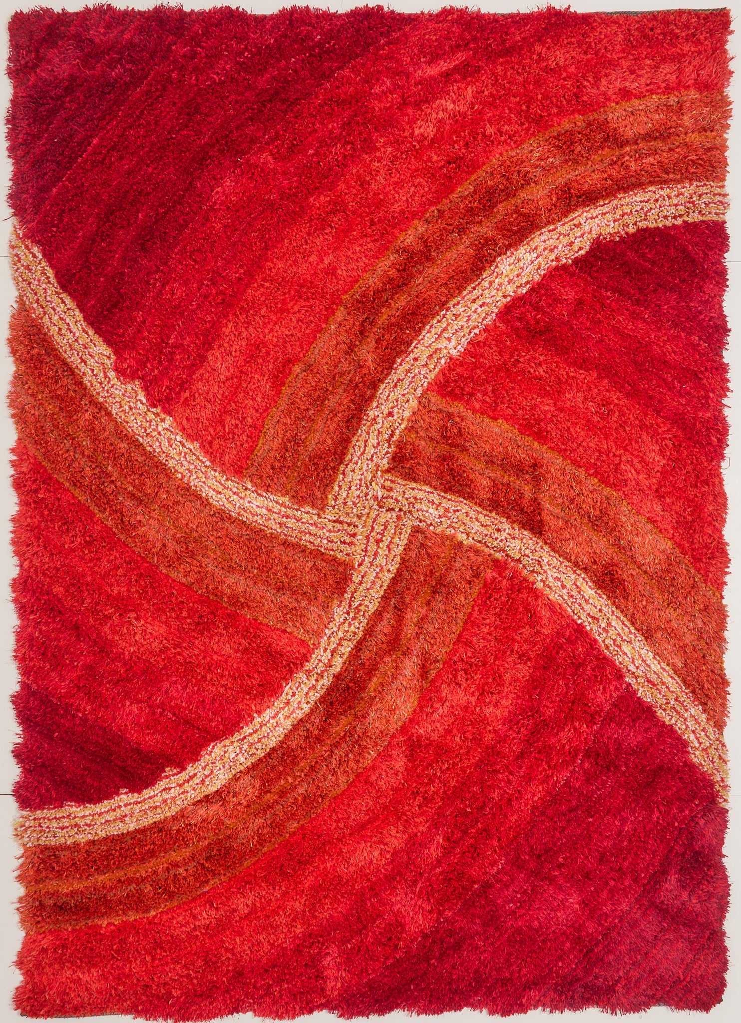 3D Shaggy Stella Terracotta Rug