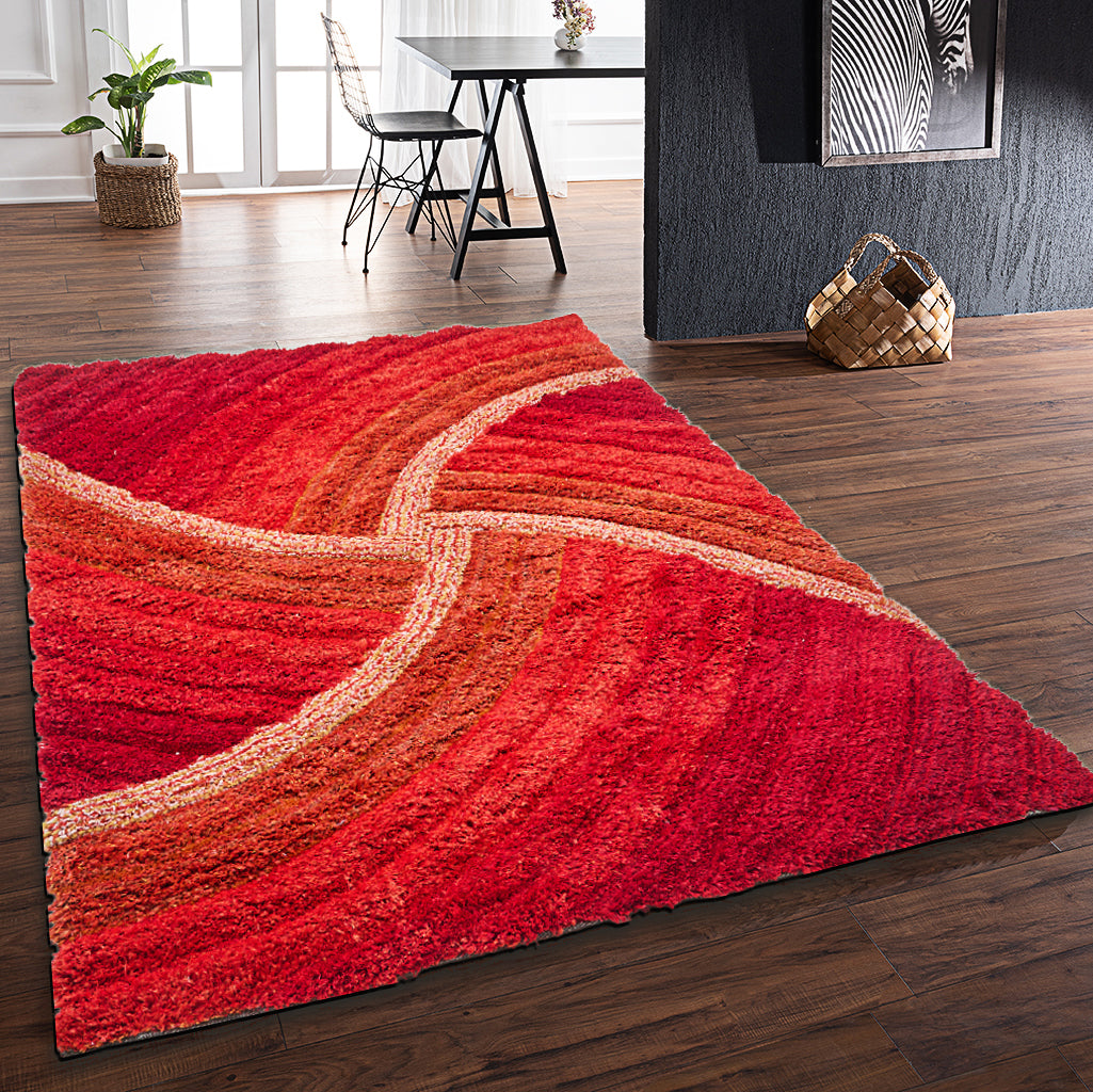 3D Shaggy Stella Terracotta Rug 160 x 230cm