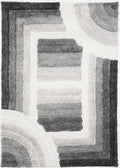 3D Shaggy Trellis Grey Rug