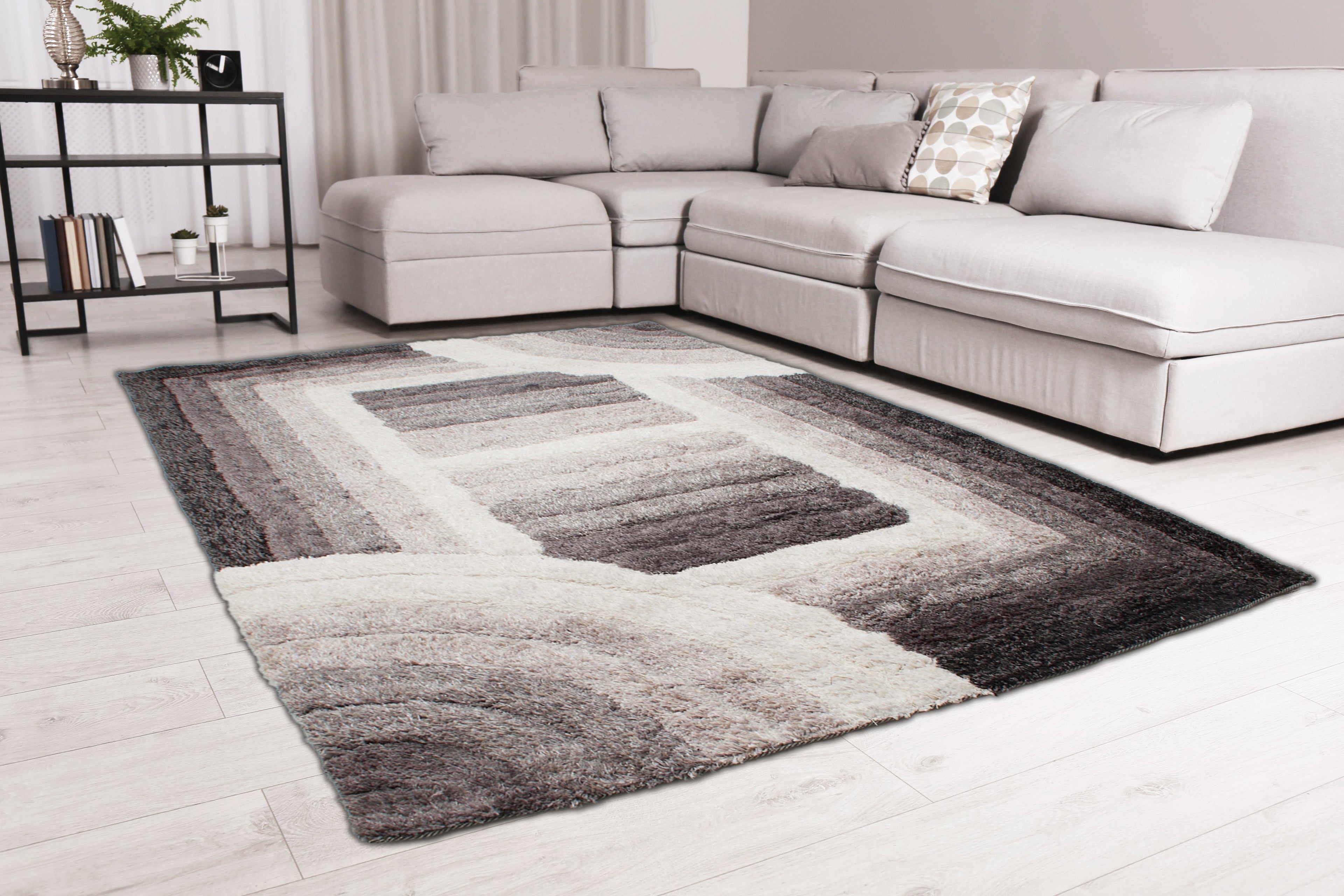 3D Shaggy Trellis Grey Rug 160 x 230cm
