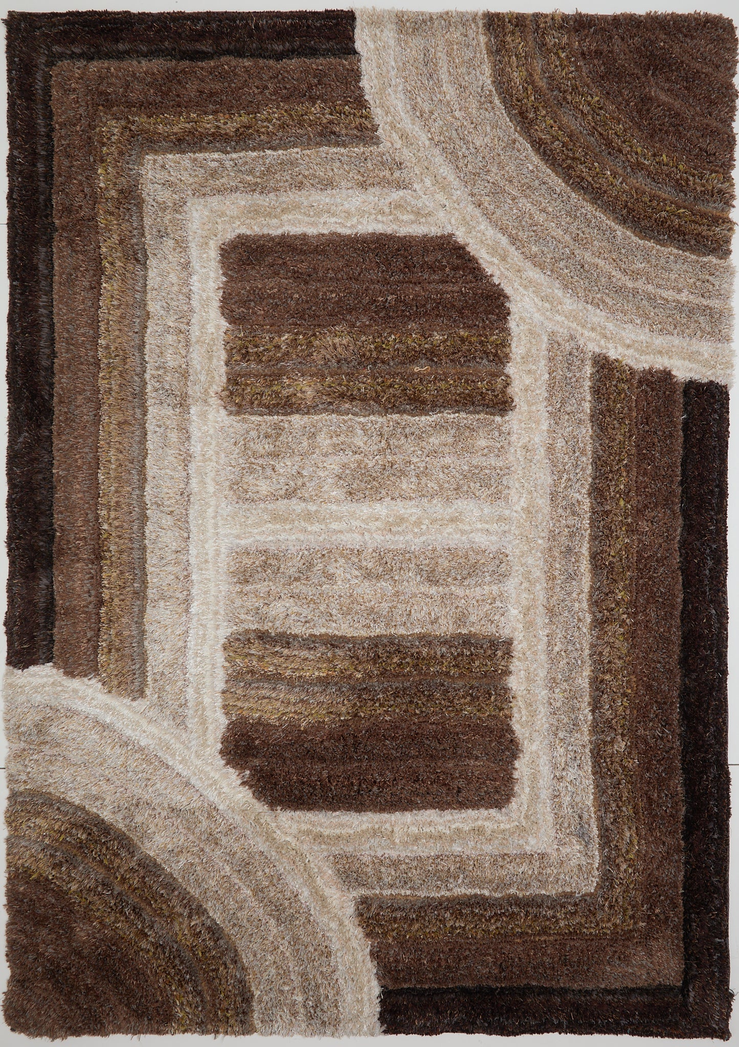 3D Shaggy Trellis Latte Rug