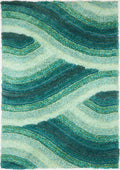 3D Shaggy Wave Blue Rug 160 x 230cm