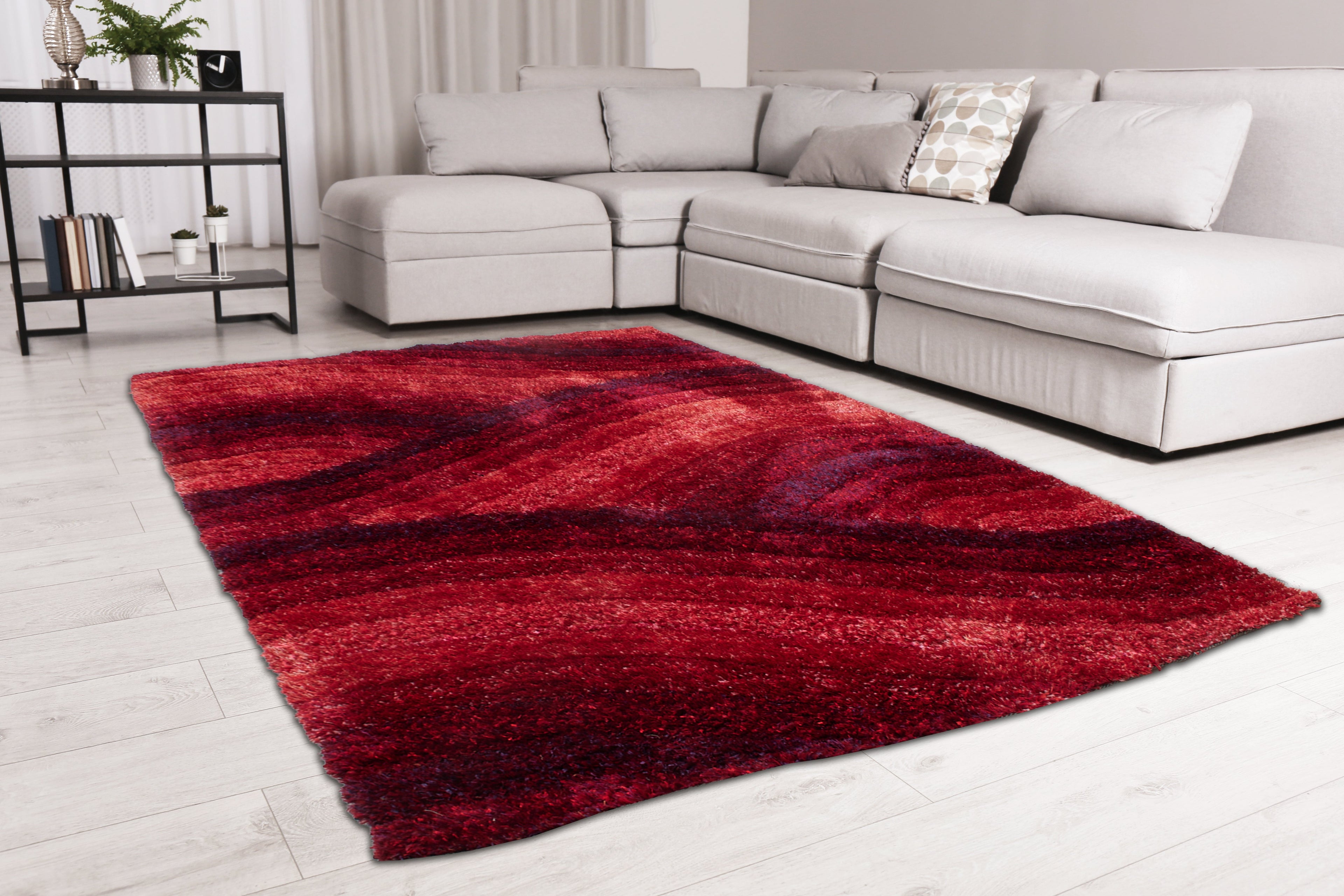 3D Shaggy Wave Fuchsia Rug 160 x 230cm