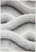 3D Shaggy Wave Grey Rug 160 x 230cm