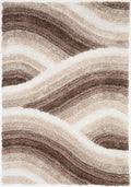 3D Shaggy Wave Latte Rug 160 x 230cm