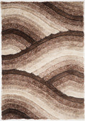 3D Shaggy Wave Mocha Rug 160 x 230cm