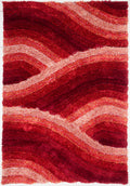 3D Shaggy Wave Red Rug 160 x 230cm
