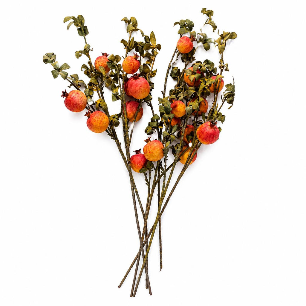 Pack of 6 x 75cm Artificial Pomegranate Stem Artificial Yellow