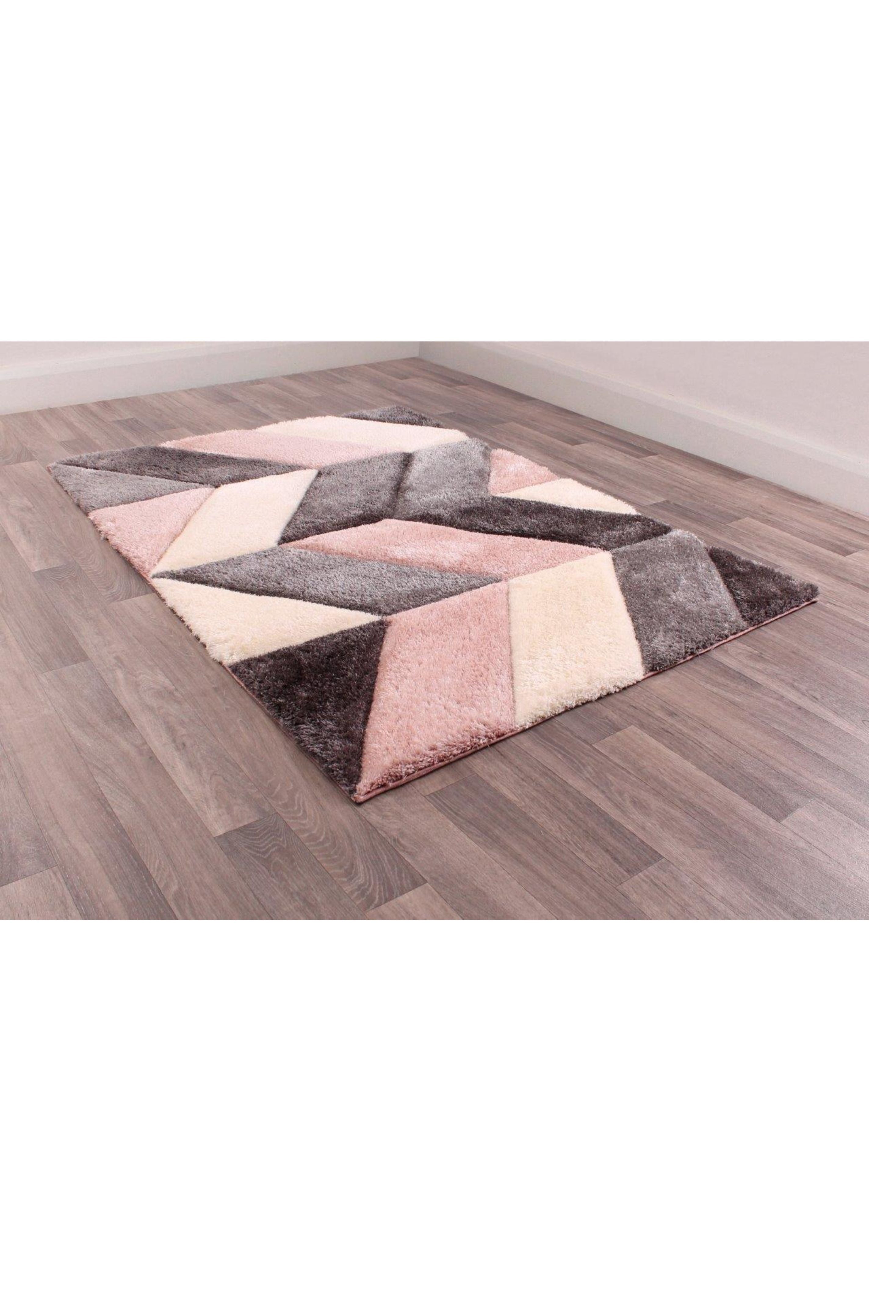 3D Carved Blazon Blush Rug