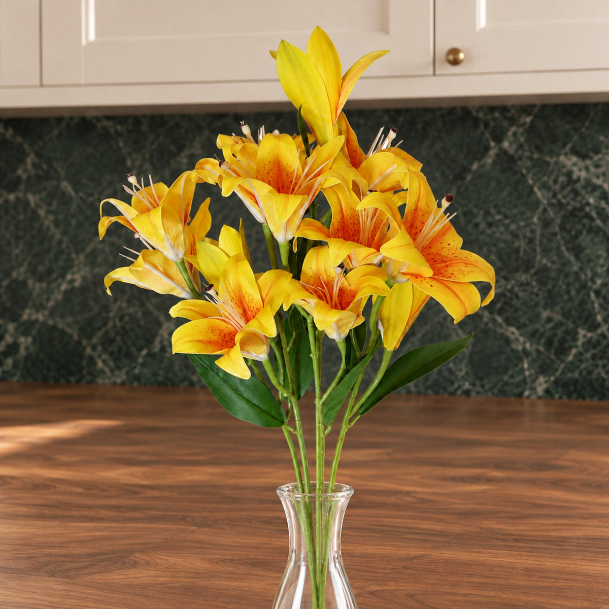 60cm Artificial Lily Stem Yellow
