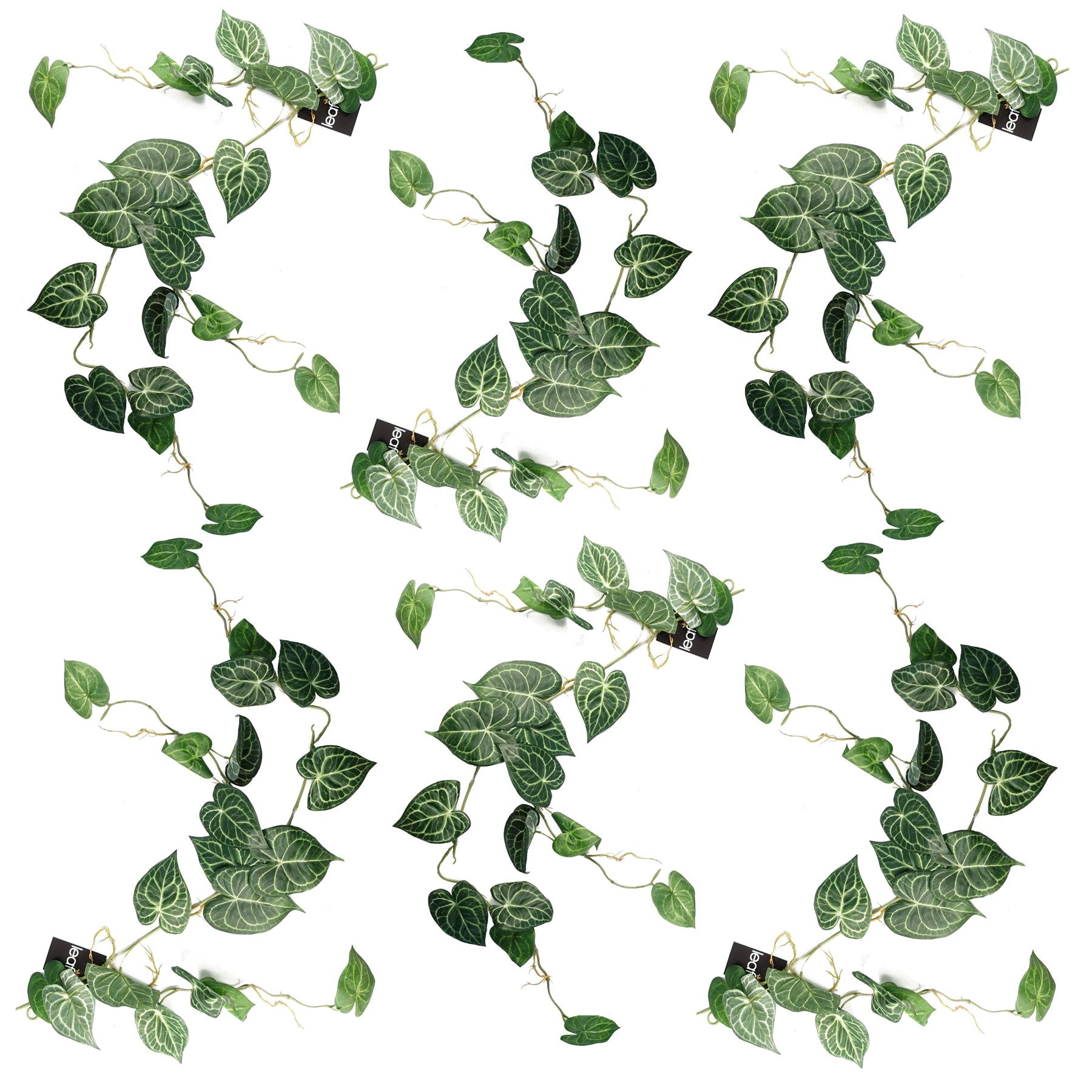6 x 100cm Artificial Hanging Trailing Rounded Ivy Plant