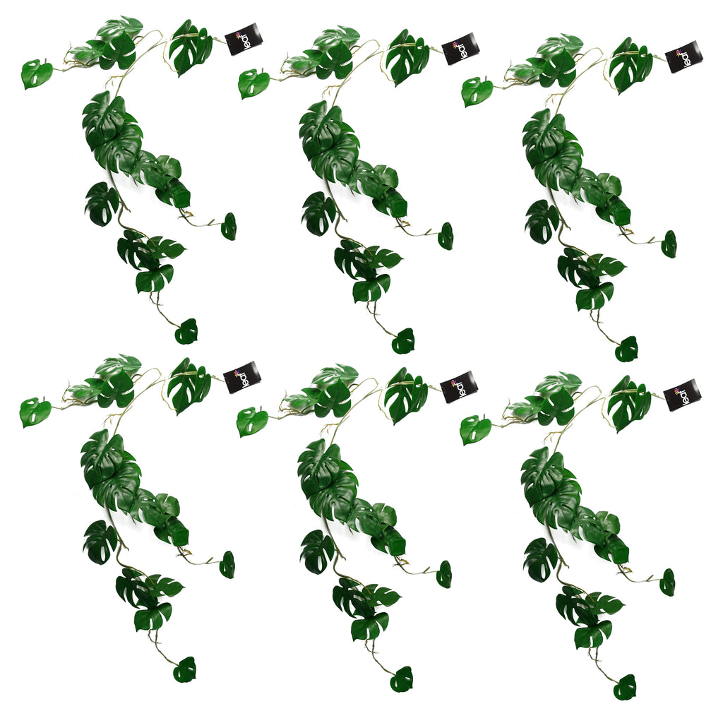 6 x 100cm Artificial Hanging Trailing Monstera Plant