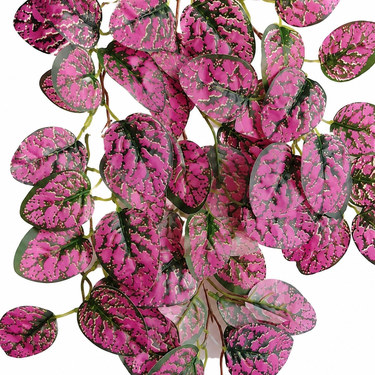 Pack of 6 x 60cm Artificial Pink Polka Dot Plant Hanging Bushes