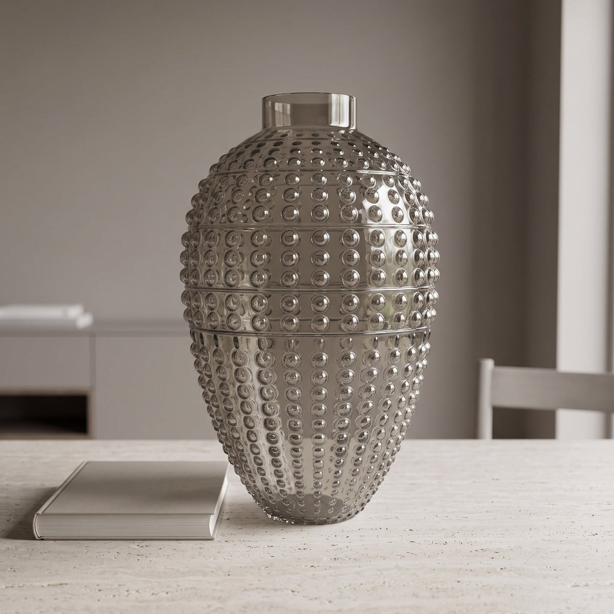 35cm Smoke Grey Bubble Vase