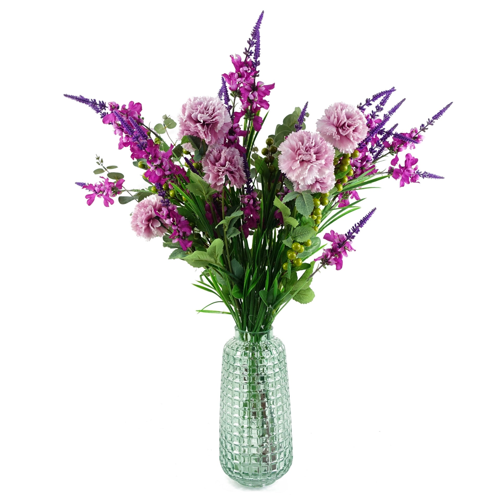 70cm Pink Artificial Carnation Stem - 4 Flowers