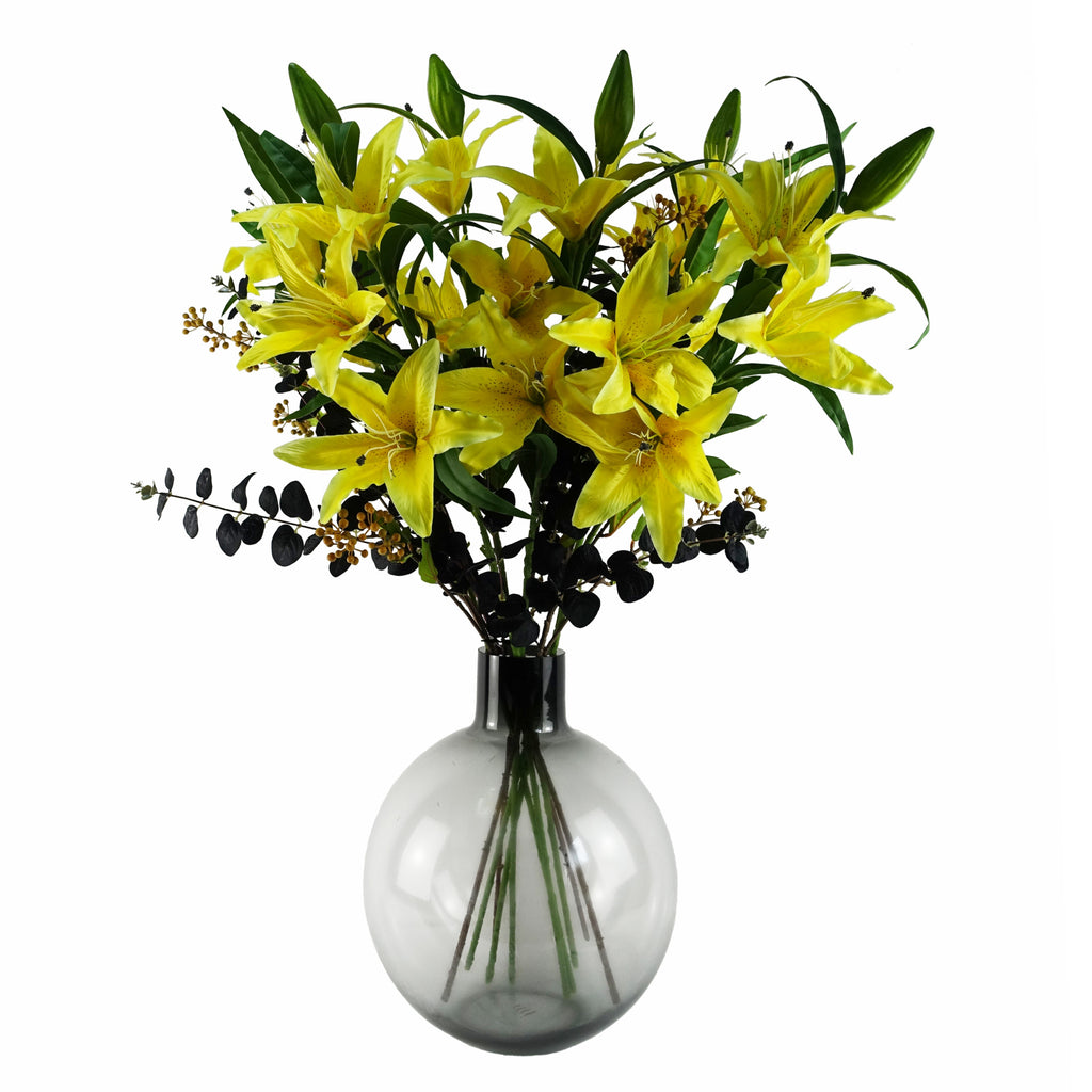 Pack of 6 x 80cm Black Eucalyptus Foliage Stem